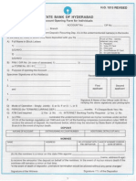 SBH Account Opening Form