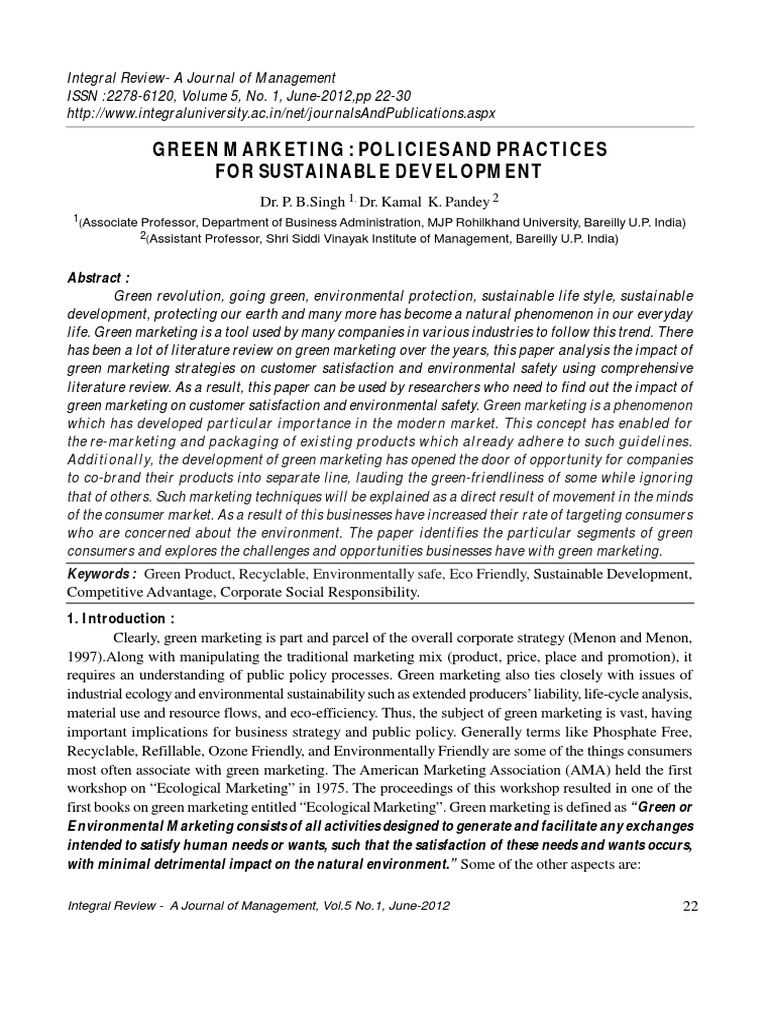 Green Marketing Strategies for Sustainability | PDF | Sustainability ...