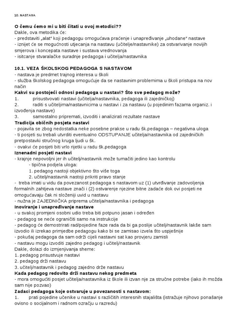Metodika Rada Pedagoga | PDF