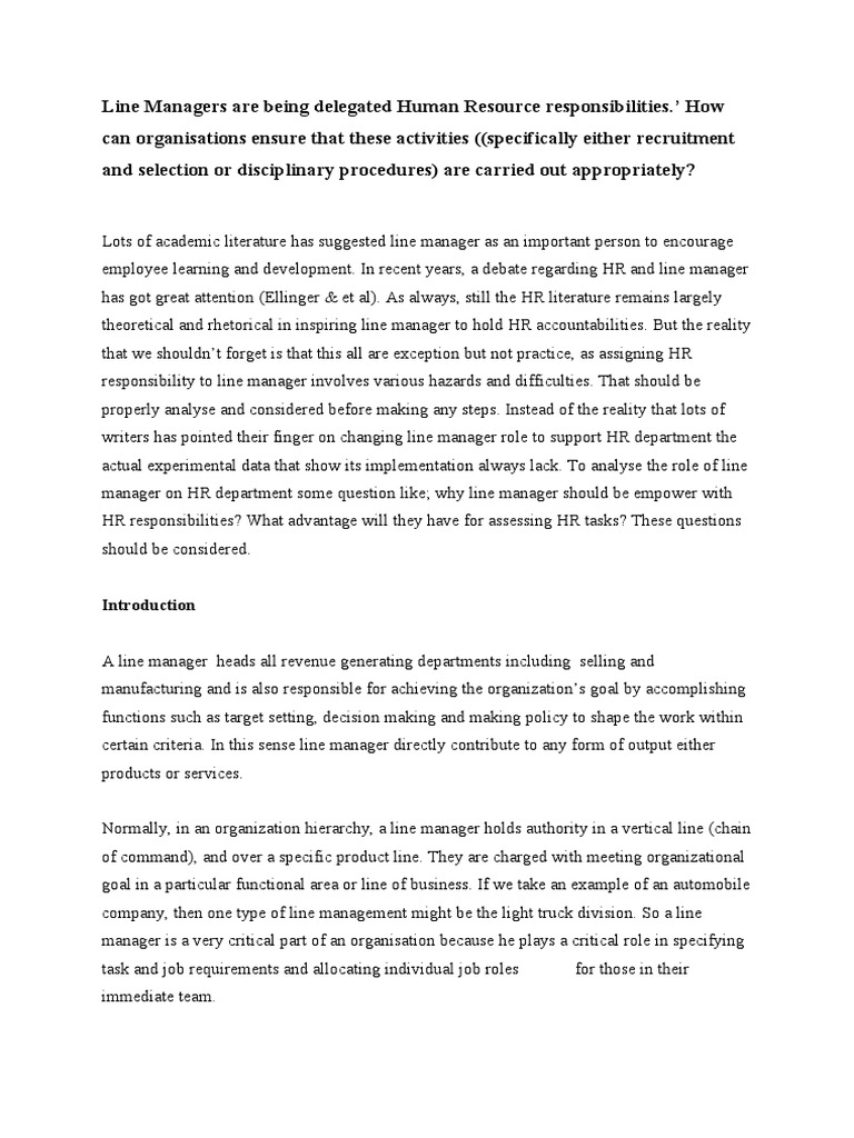 Empowering Line Managers in HR Roles | PDF | Human Resource Management ...