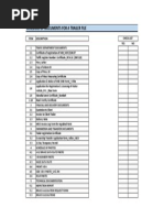 Schedule of Documents For A Trailer File: Item Description YES NO 1 Trafic Department Documents Check List