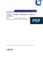 UTRAN Release Operational Impacts (Features, Counters... )