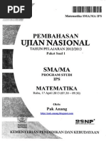 Pembahasan Soal UN Matematika Program IPS SMA 2013 Paket 1