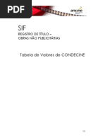 Condecine CRT - Tabela