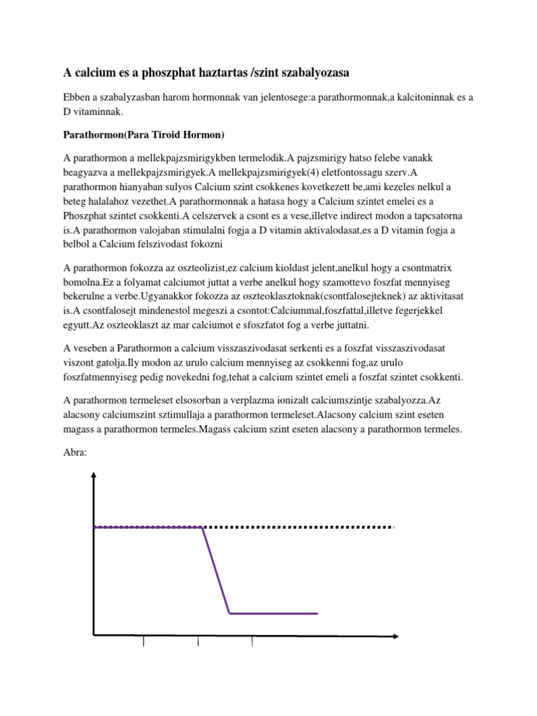 A Kalcium Es A Foszfat Haztartas Szint Szabalyozasa | PDF
