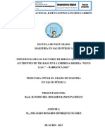 Influencia de Los Factores de Riesgo Que Provocan Accidentes de Trabajo en La Empresa Minera "Vicus S.a.c." - Barranca 2012