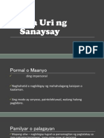 Mga Uri NG Sanaysay