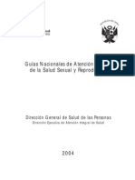 Guías Nacionales de la Atención en Salud Sexual y Reproductiva