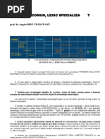 Lexic comun si lexic specializat