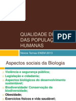 Qualidade de Vida Das Populações Humanas