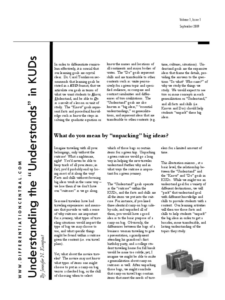 Crafting KUD Learning Goals | PDF | Understanding | Curriculum