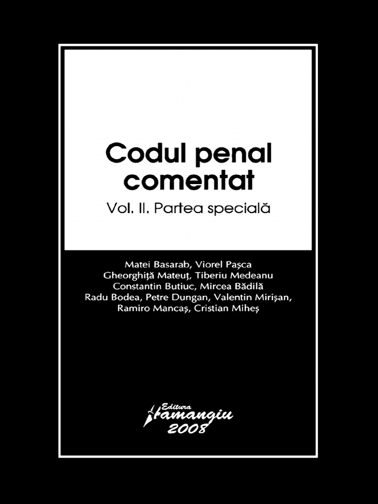 Codul Penal Comentat Vol Ii