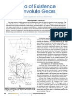 Area of Existence of Involute Gears