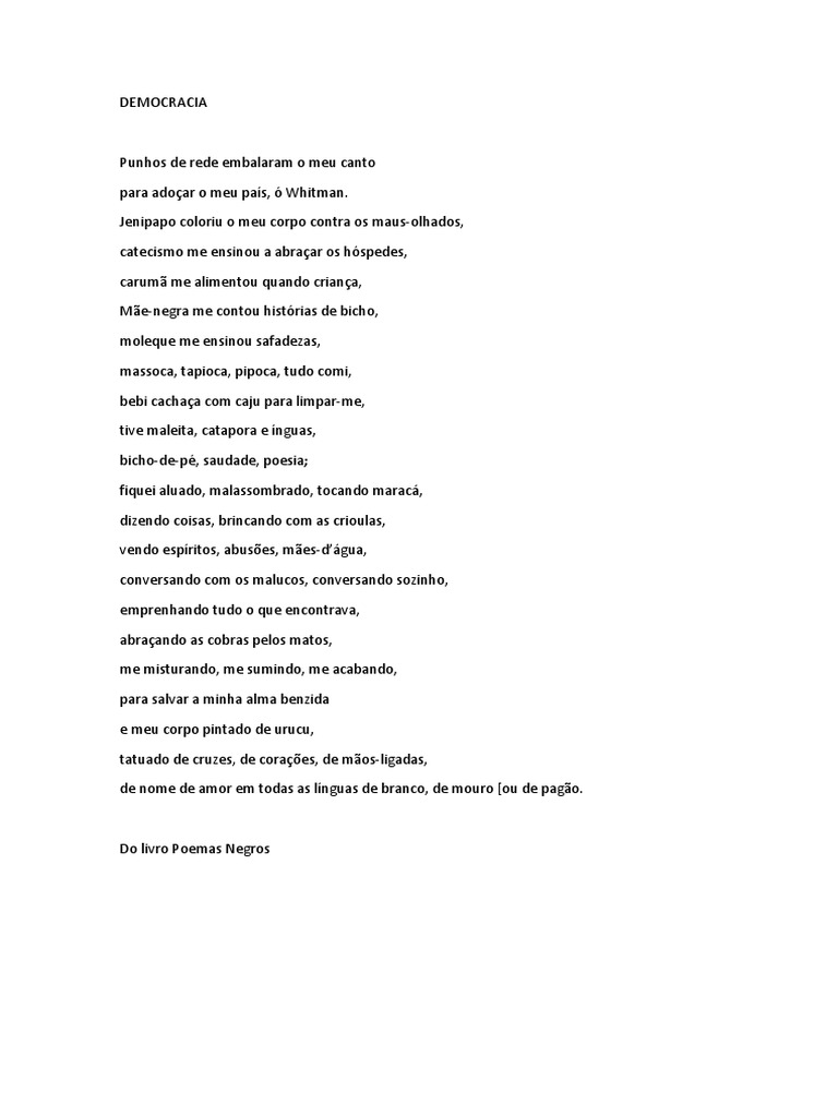 Poema 'Democracia' de Jorge de Lima