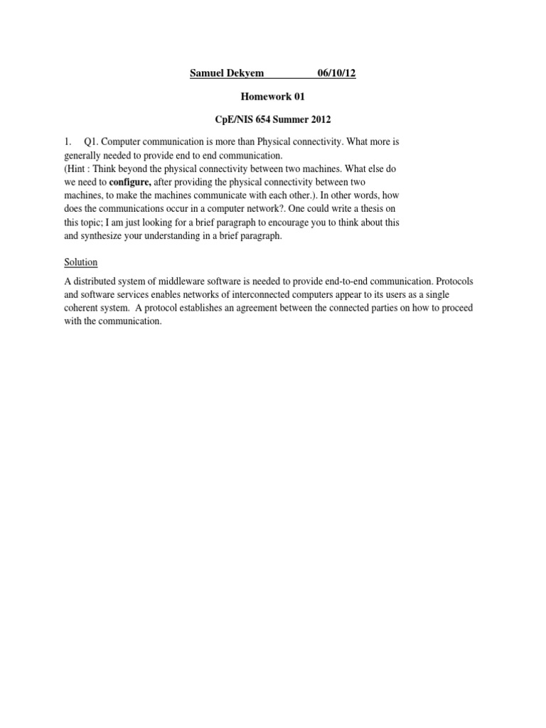 End-to-End Communication in Networks | PDF | Computers