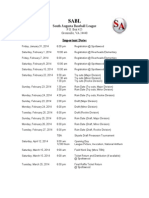 SABL Important Dates - For Parents