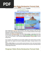 Pengiraan Waktu Dhuha Berdasarkan Formula