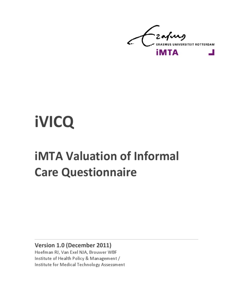 iVICQ Manual for Informal Care Research | PDF | Caregiver | Quality Of Life