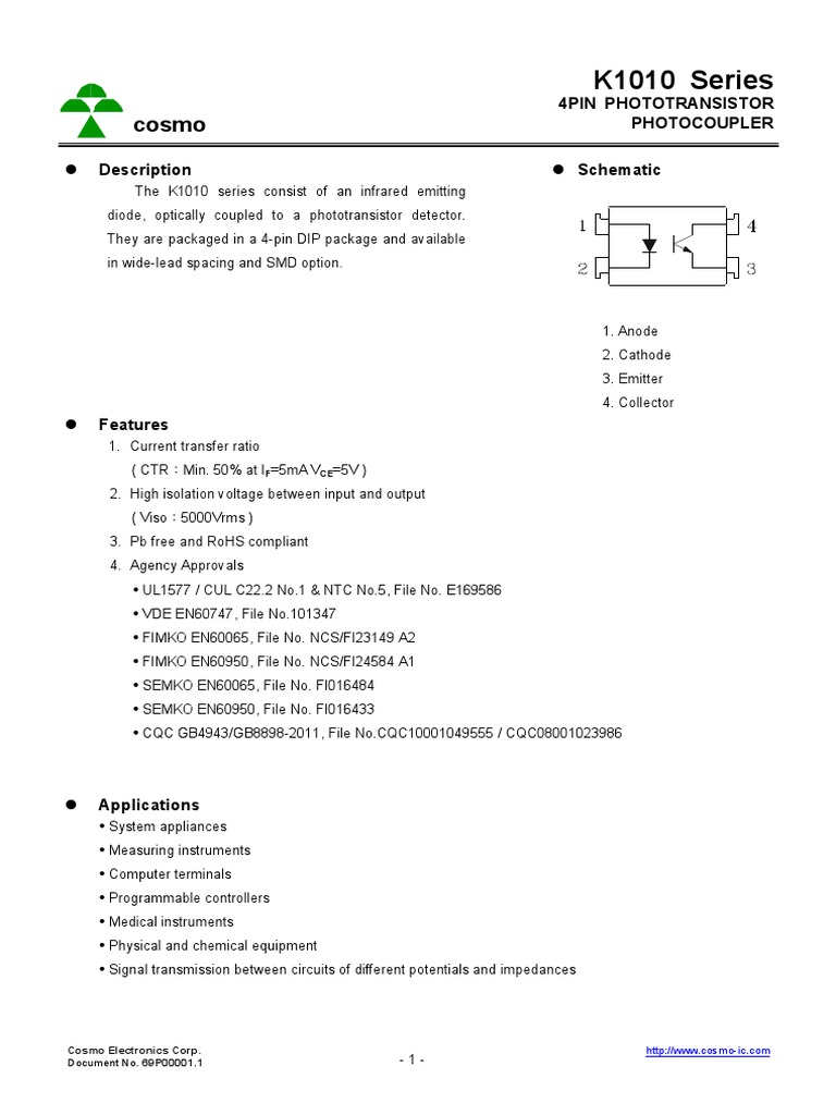 Datasheet K1010 | PDF | Electrical Engineering | Electromagnetism