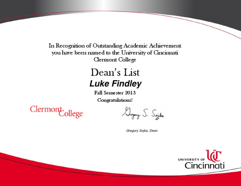 Uc Deans List PDF