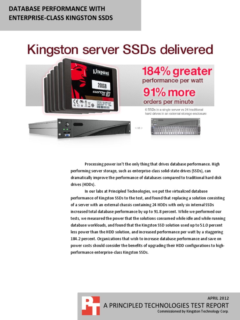 Database Performance With Enterprise-Class Kingston SSDs | PDF | Solid ...