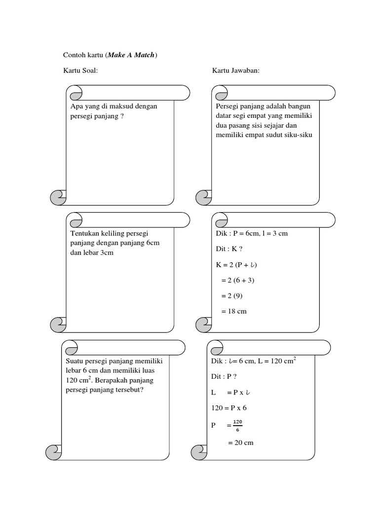 Kartu Soal Make A Match PDF