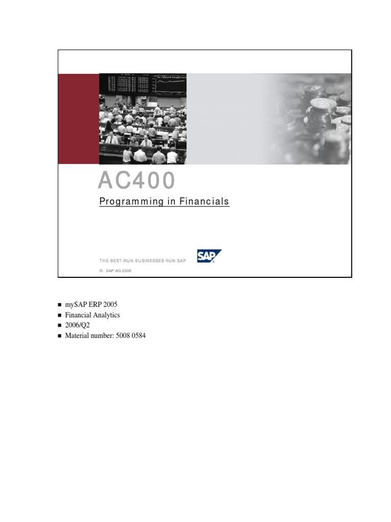 AC400 - Programming in Financials | PDF