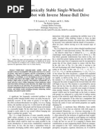 A Dynamically Stable Single-Wheeled Mobile Robot With Inverse Mouse-Ball Drive