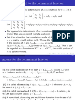 Axiomatic approach to determinant function
