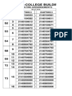 Wing 4 College Building Seating Arrangements