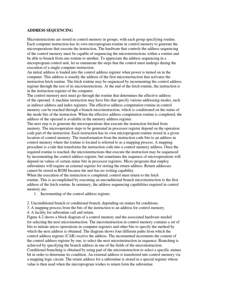 Address Sequencing PDF Subroutine Bit