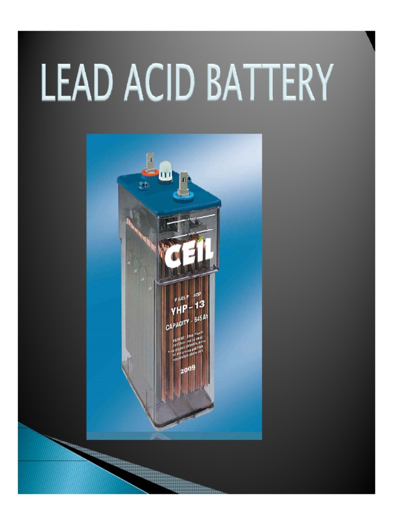 Lead Acid Battery Galvanic Cells Energy Storage