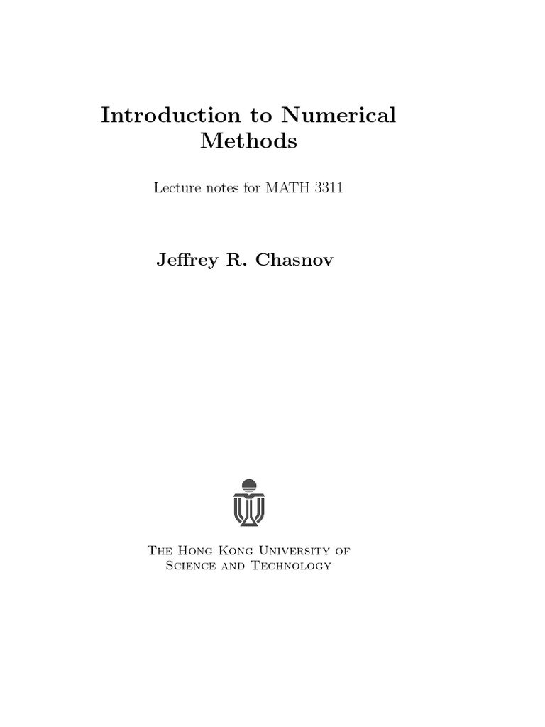 Introduction To Numerical Methods: Jeffrey R. Chasnov | PDF ...