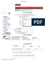 Specimen Form: College Information