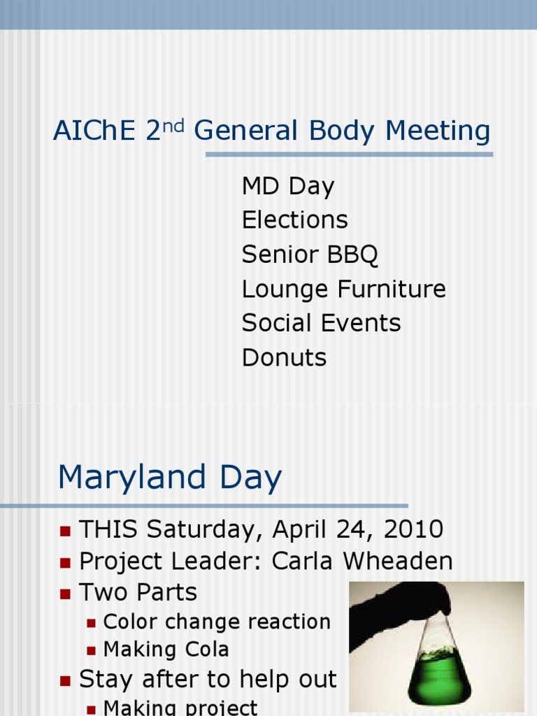 AIChE Meeting Agenda and Events Overview | PDF | Sports & Recreation ...