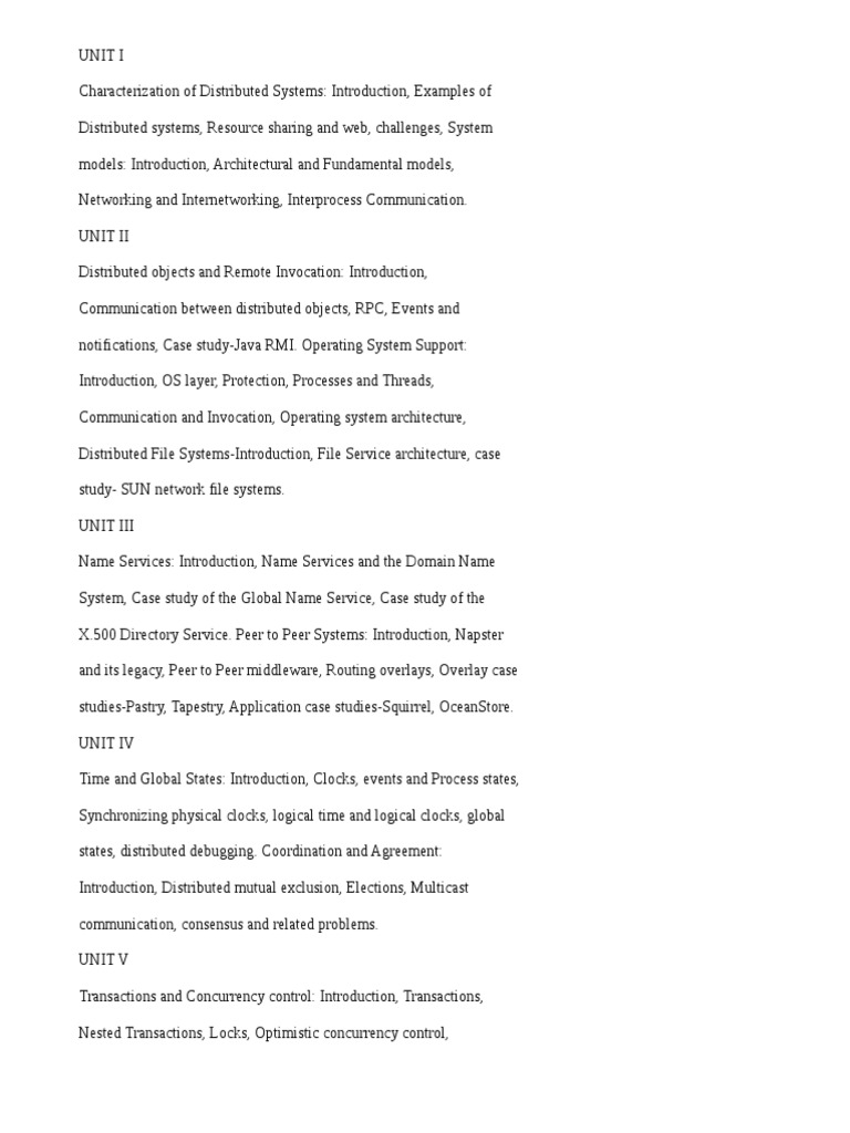 Distributed Systems Course Syllabus | PDF | Distributed Computing ...