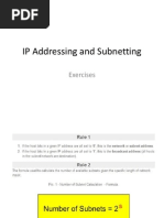 IP Addressing and Subnetting: Exercises