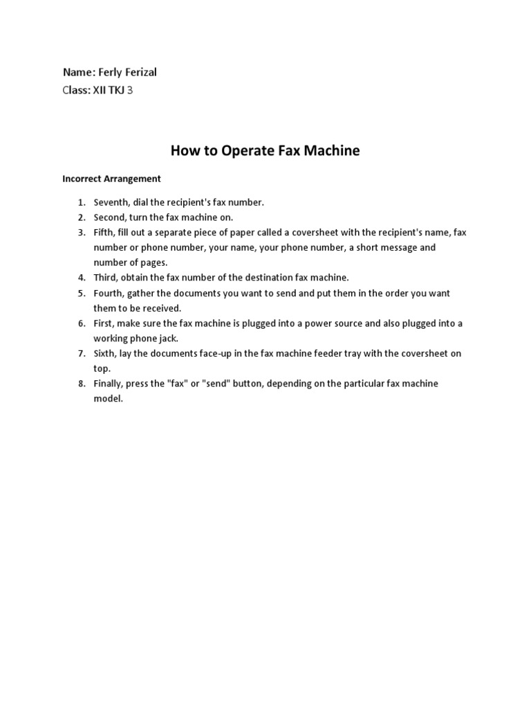How to Operate a Fax Machine Step-by-Step | PDF | Law