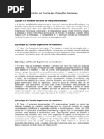 Teoria Geral Da Administração - Exercícios de Teoria Das Relações Humanas