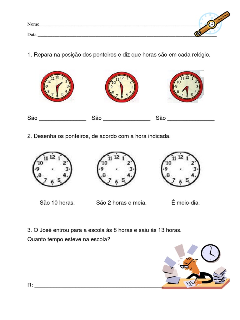 Horas - 2º Ano | PDF