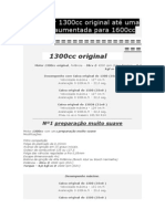 Do Motor 1300cc original até uma versão aumentada para 1600cc