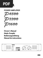 Power Amplifier: Owner's Manual Mode D'emploi Bedienungsanleitung Manual de Instrucciónes