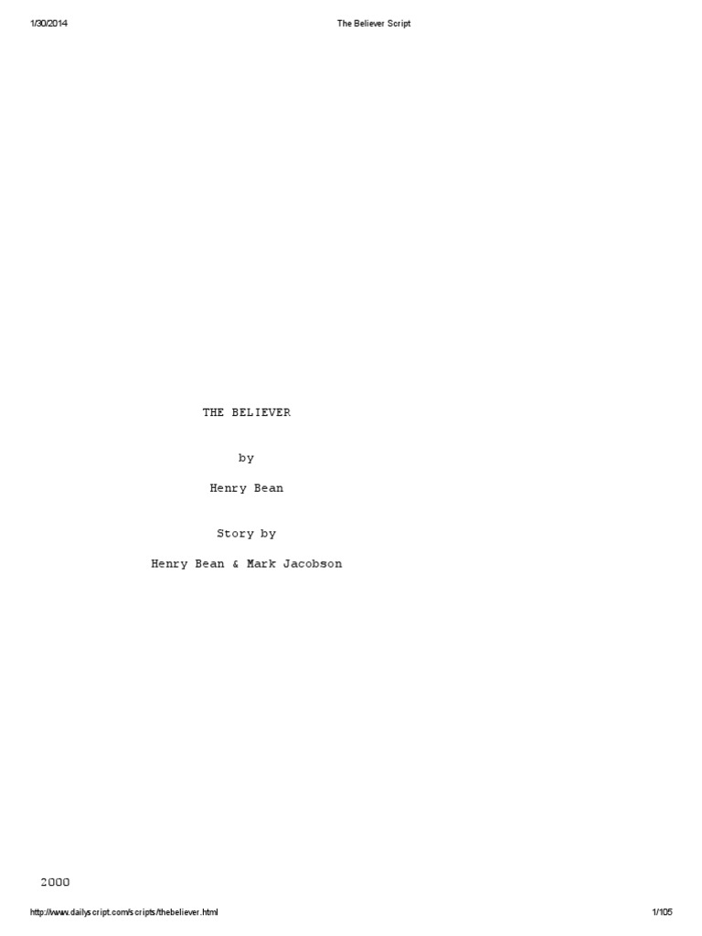 The Believer Script Analysis | PDF | Naval Aviation | Violence