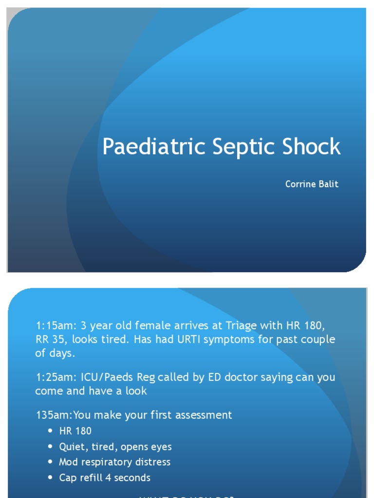 An EvidenceBased Approach to Managing Paediatric Septic Shock PDF