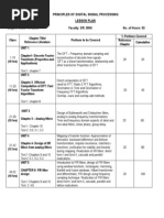 Principles of Digital Signal Processing - Lesson PLan