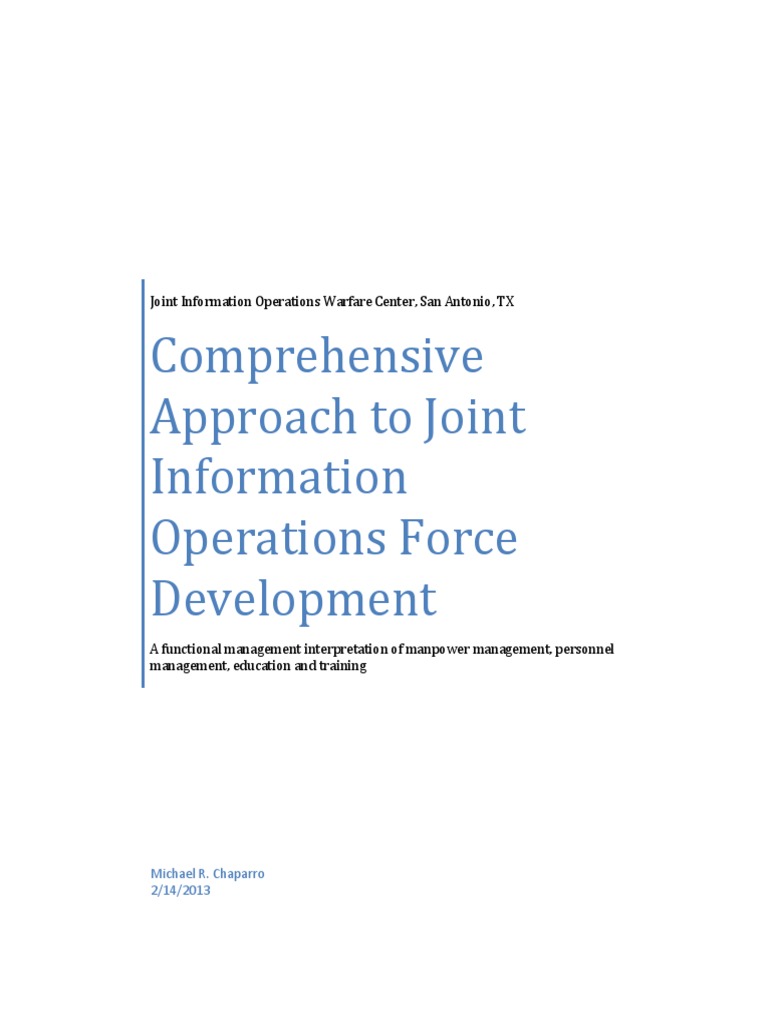 Joint Information Operations Force Development | PDF | Armed Conflict ...