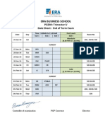 Exam Date Sheet