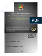 Sistema de Gestión Ambiental para La Empresa Minera Excelmoro S.a., Según La Norma Iso 14001.