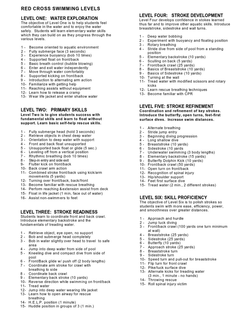 red-cross-swim-levels-pdf-individual-sports-athletic-sports