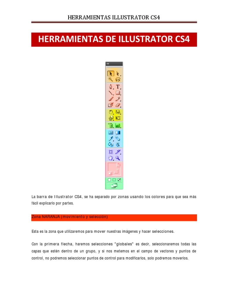 Herramientas de Illustrator CS4 Desglosadas | PDF | Ilustrador Adobe ...